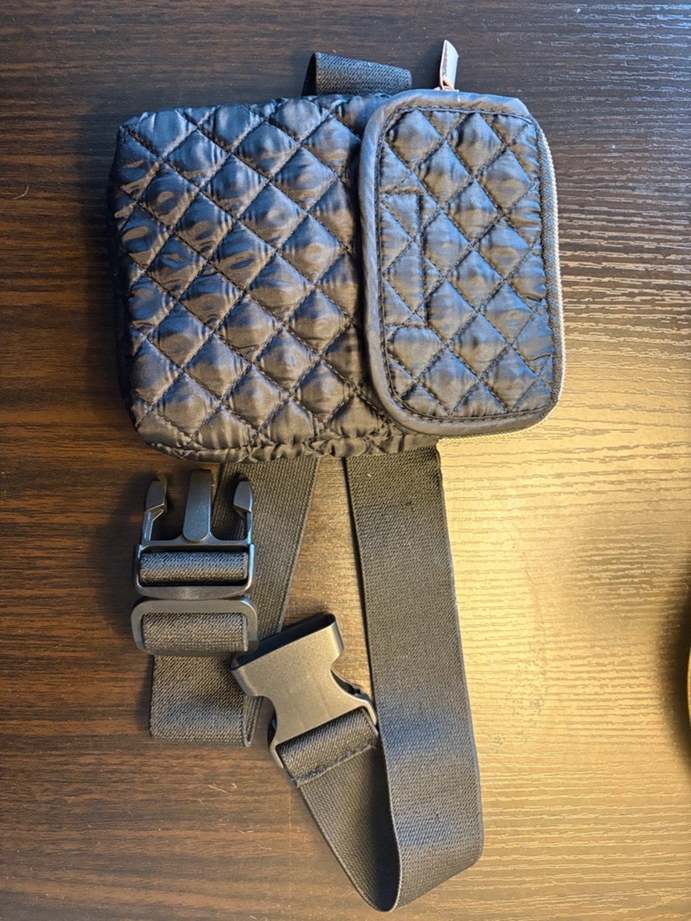 Quilted Black Crossbody Belt Bag